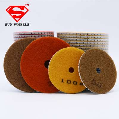 4 inch wet diamond sponge polishing pads for marble and granite